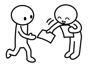 チラシ・ビラ配りのイラスト